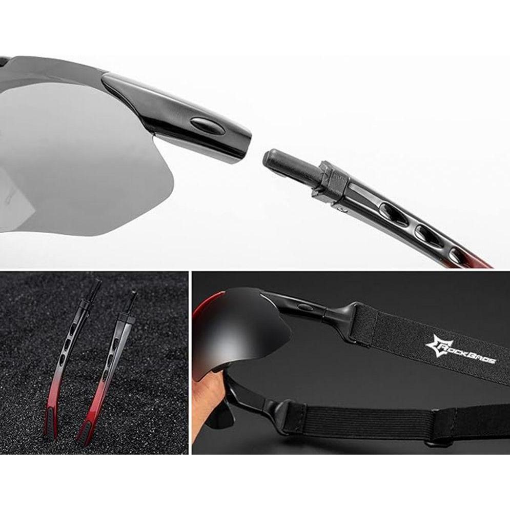 Thumbnail - Rockbros, Sportbrille, 10142 photochromic UV400 cycling glasses - white (UV400), Weiss