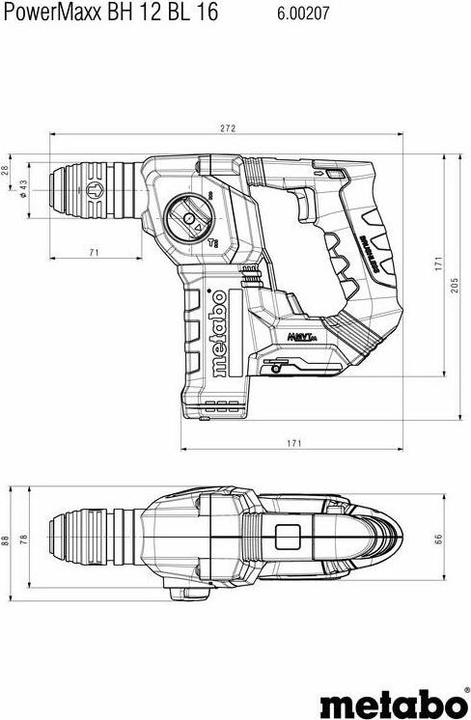 Produktbild Metabo PowerMaxx BH 12 BL 16 (Bohrhammer)