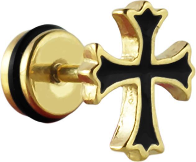 Produktbild Star Piercing Fake Plug Kreuz (ohne Messing, Chirurgenstahl 316L)