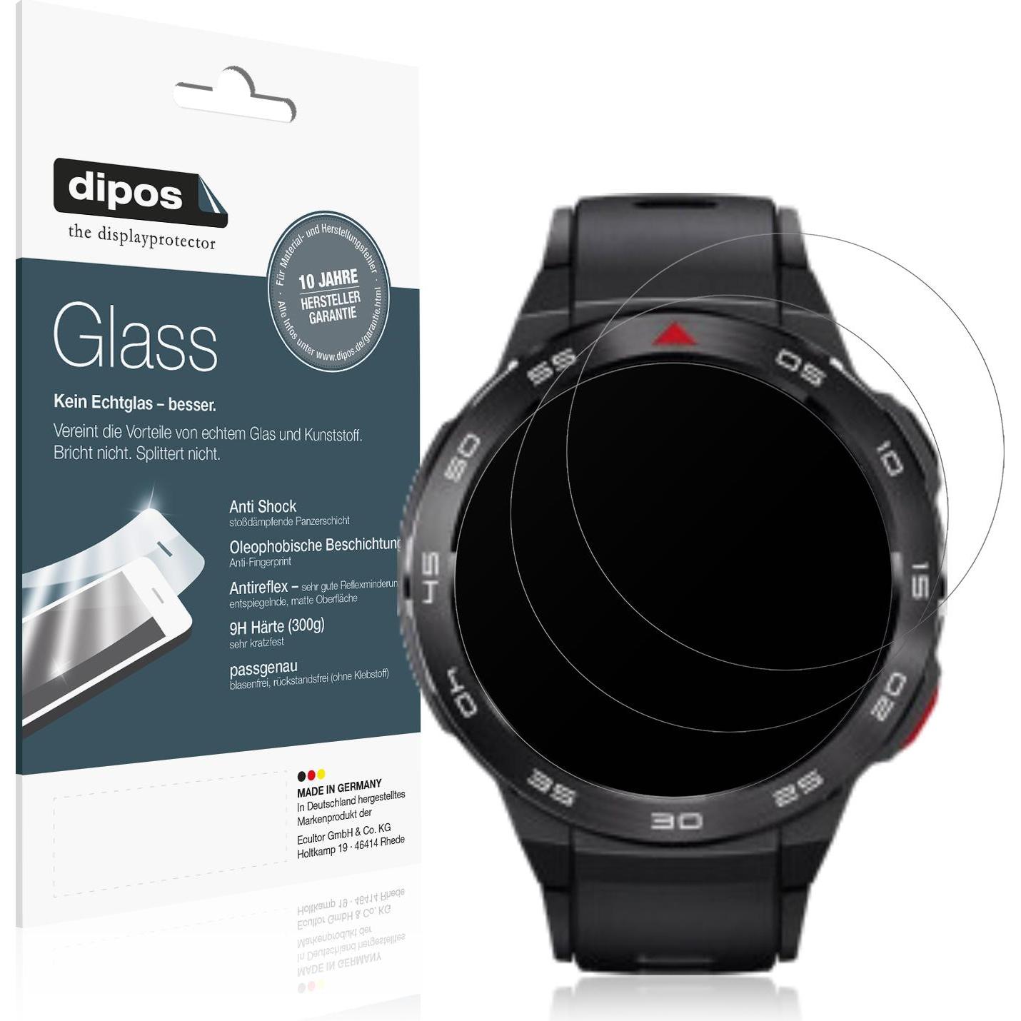 Dipos Anti-Shock Displayschutz Matt 9H, Smartwatch Schutzfolie, Transparent