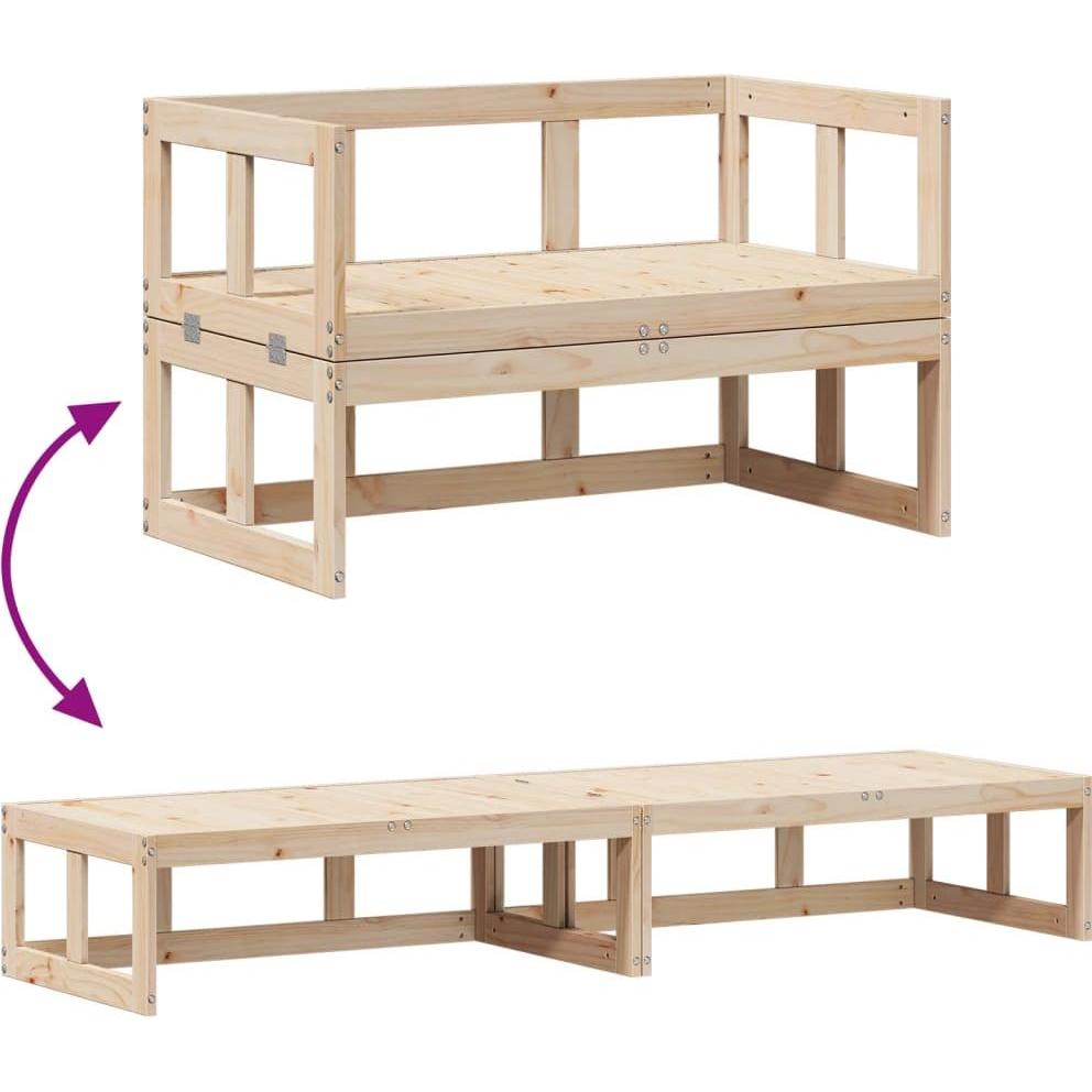 VidaXL, Gartenlounge, 2-in-1 Gartensofa Verlängerbar