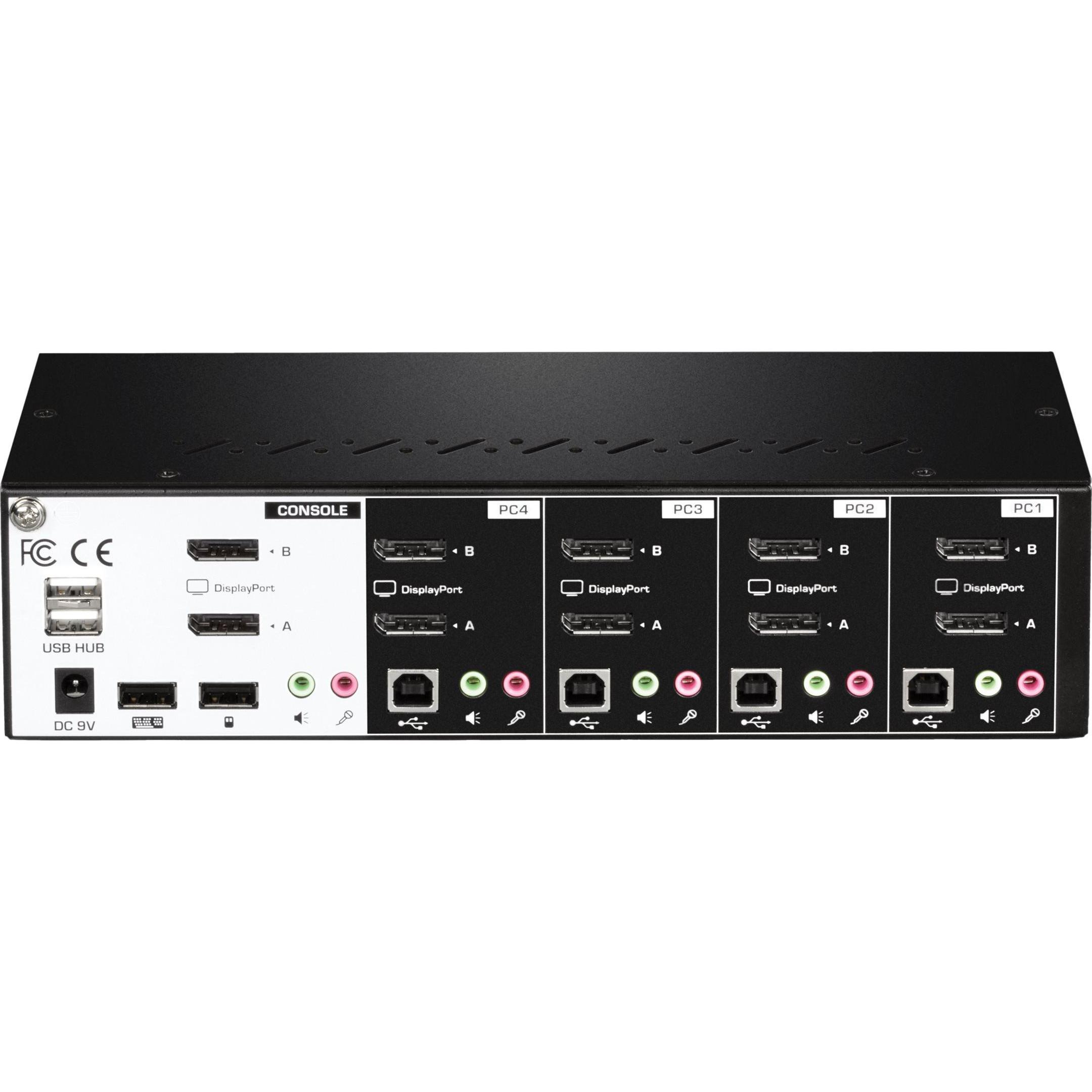 Thumbnail - Trendnet TK 440DP KVM-/Audio-/USB-Switch, KVM Switch, Schwarz, Silber