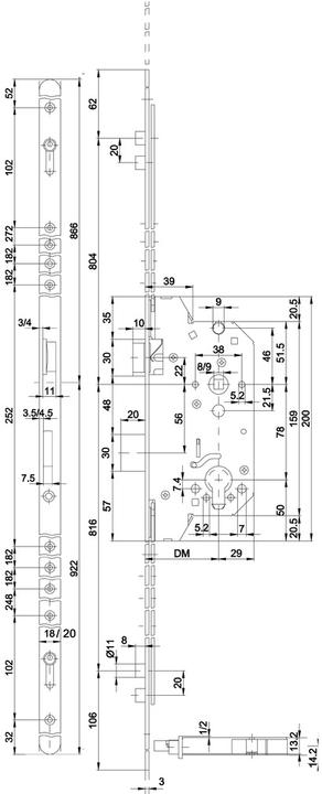 Actual product image MSL Safety multipoint locks ROLLTRIBLOC 1857