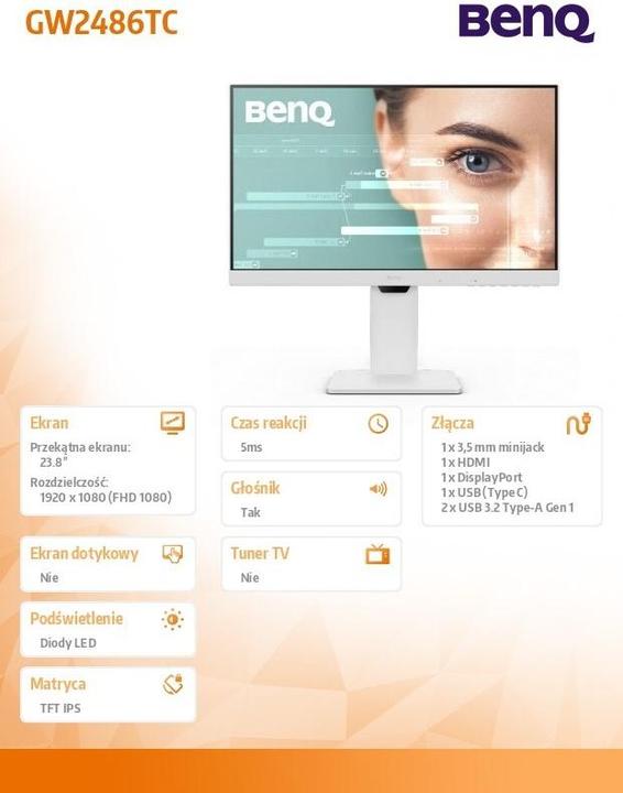 Image du produit BenQ GW2486TC (1920 x 1080 pixels, 23.80")
