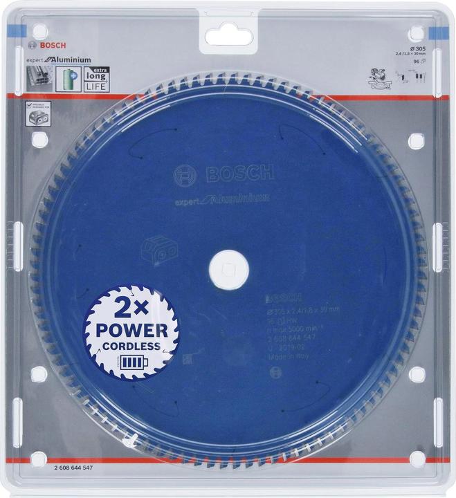 Actual product image Bosch Professional Zubehör Circular saw blade Expert for Aluminium for cordless saws,305 x 2.4/1.8 x 30, 96 teeth