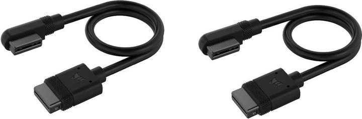 Image du produit Corsair Câble iCUE LINK, 2x 200mm avec connecteurs droits/étroits 90°, Noir
