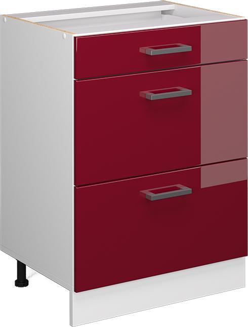 Bordeaux Hochglanz, Rot Hochglanz, Weiss