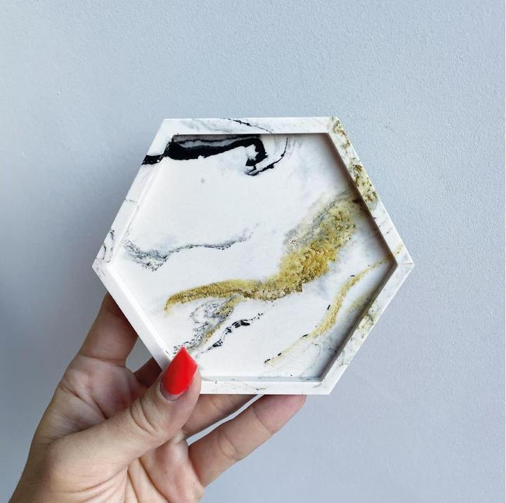 Produktbild Jesmonite Giessform Untersetzer Hexagon, 11.5 cm x 10 cm