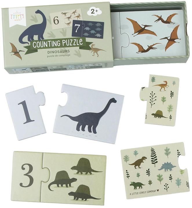 Image du produit A Little Lovely Company Zahlenpuzzle Dinosaurier PGCPDI02 (2 pièces)