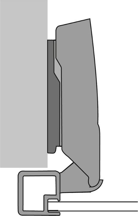 Actual product image Hettich Sensys 8638i aluminum pot hinges, corner, center and inlying ban