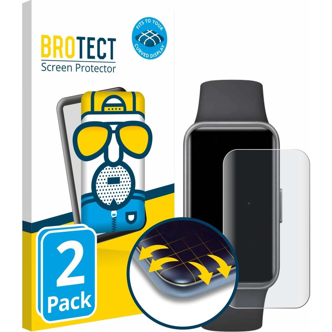 BROTECT Fullscreen Schutzfolie Displayschutz Folie Matt Entspiegelungsfolie, Smartwatch Schutzfolie, Schwarz