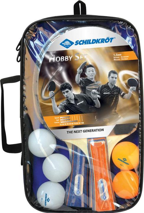 Schildkröt Donic-Schildkröt 788603 - Tischtennis Set Hobby für 4 Spieler, 4 Schläger mit 5 Bälle in Tasche