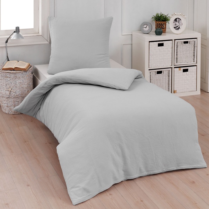 Actual product image Traumschlaf Muslin Uni (Duvet cover, 200 x 200 cm, 80 x 80 cm)