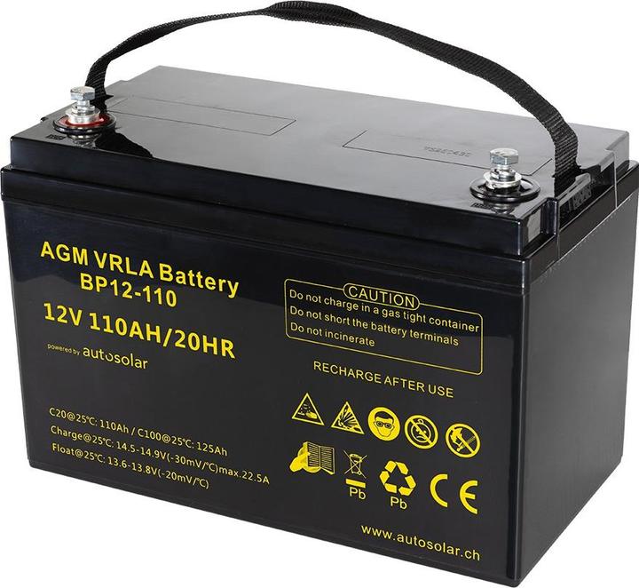 Actual product image Autosolar Battery AGM 110 Ah 12 V (12 V, 110 Ah)