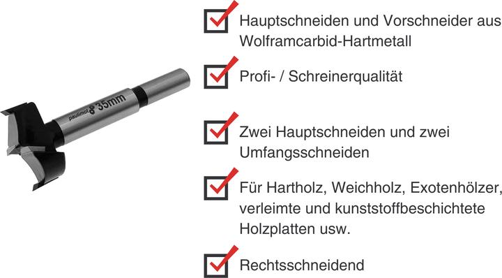 Actual product image Paulimot Kunstbohrer, hartmetallbestückt Ø 35 x 90 mm (35 millimetres)