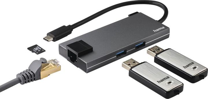 Produktbild Hama USB Hub (USB-C, 5 Ports)