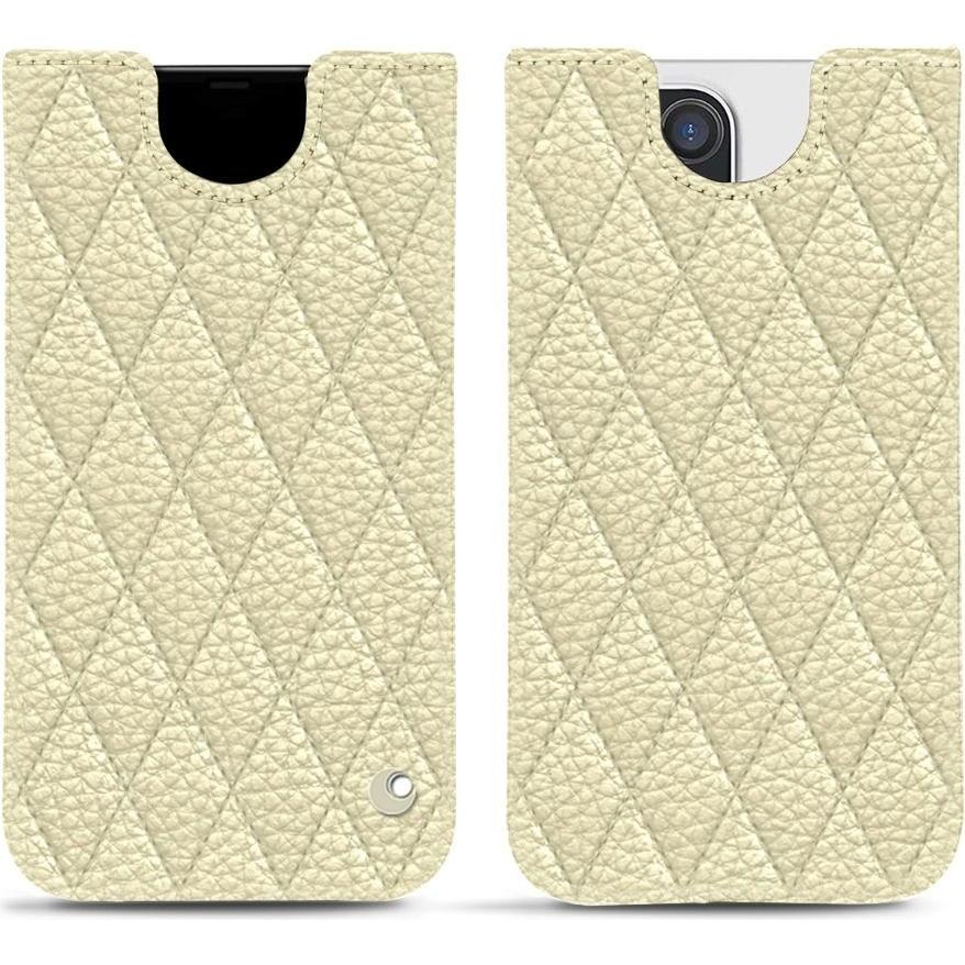 Noreve Lederschutzhülle (Apple iPhone 13 Pro Max), Smartphone Hülle, Weiss