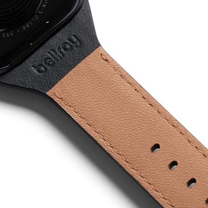 Produktbild Bellroy Classic Leder Armband für Apple Watch, Schwarz, 40mm, 41mm, 38mm, 42mm (Series 10/11), TCWA-BLK-136 (38 mm, 40 mm, 41 mm, 42 mm, Edelstahl, Leder)