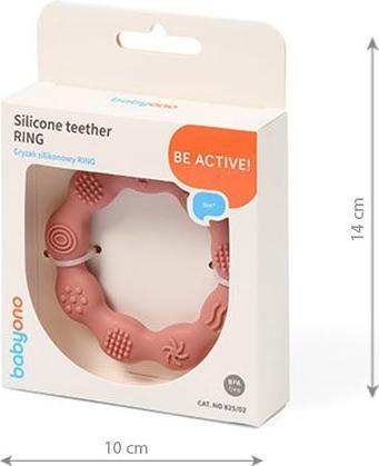 Immagine prodotto Babyono Anello da dentizione in silicone rotondo rosa (0 Mesi)