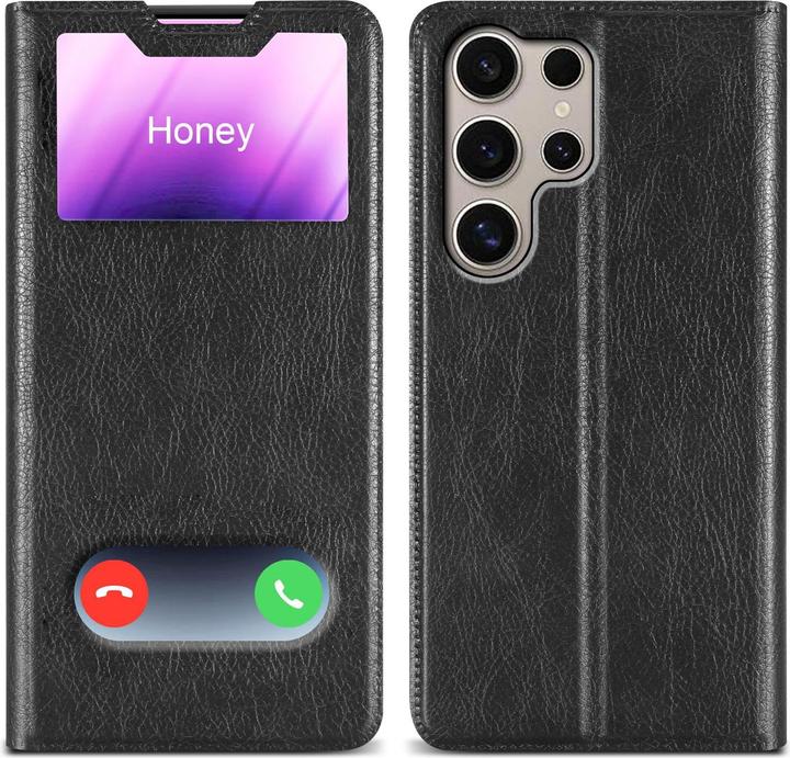 Actual product image Cadorabo Book View cover with double window (Samsung Galaxy S24 Ultra)
