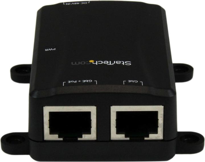 Actual product image StarTech 1 Port Gigabit Midspan - PoE+ Injector - 802.3at and 802.3af - Wall Mountable Power over Ethernet... (802.3af (PoE), 802.3at (PoE+), 30 W)