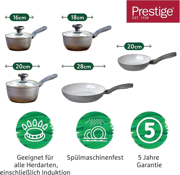 Image du produit Prestige 67077 Saucepan Frying Pan Set Aluminium (Set de poêles + casseroles, Aluminium)