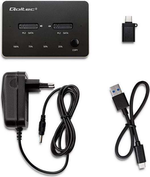 Produktbild Qoltec 50310 Drive docking station (M.2 22110, M.2 2242, M.2 2280, M.2 2260, M.2 2230)