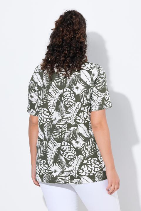 Produktbild Ulla Popken T-Shirt, Federn, A-Linie, V-Ausschnitt, Halbarm (50, 52)