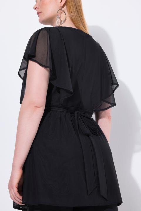 Immagine prodotto Ulla Popken Tunica con mantella di chiffon e mezze maniche ad aletta (50, 52)