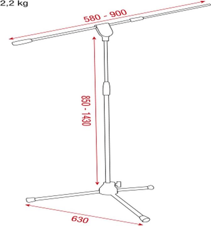 Produktbild DAP-Audio Pro Microphone stand with telescopic boom