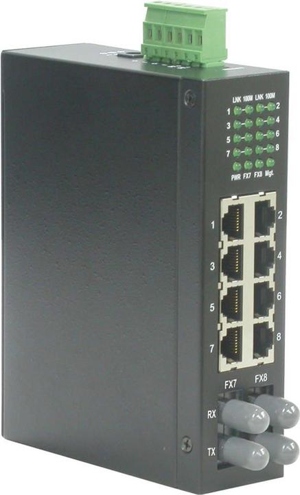 Actual product image Roline Industrial Switch, 6x RJ-45, 2x ST, unmanaged (8 ports)