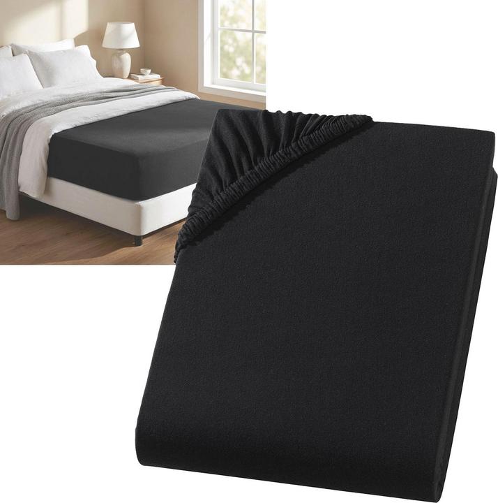 Produktbild Casativo Premium Spannbetttuch für Boxspringbett & Wasserbett - Schwarz, 140-160x220 cm - 190g/m2 (140-160 x 220 cm)