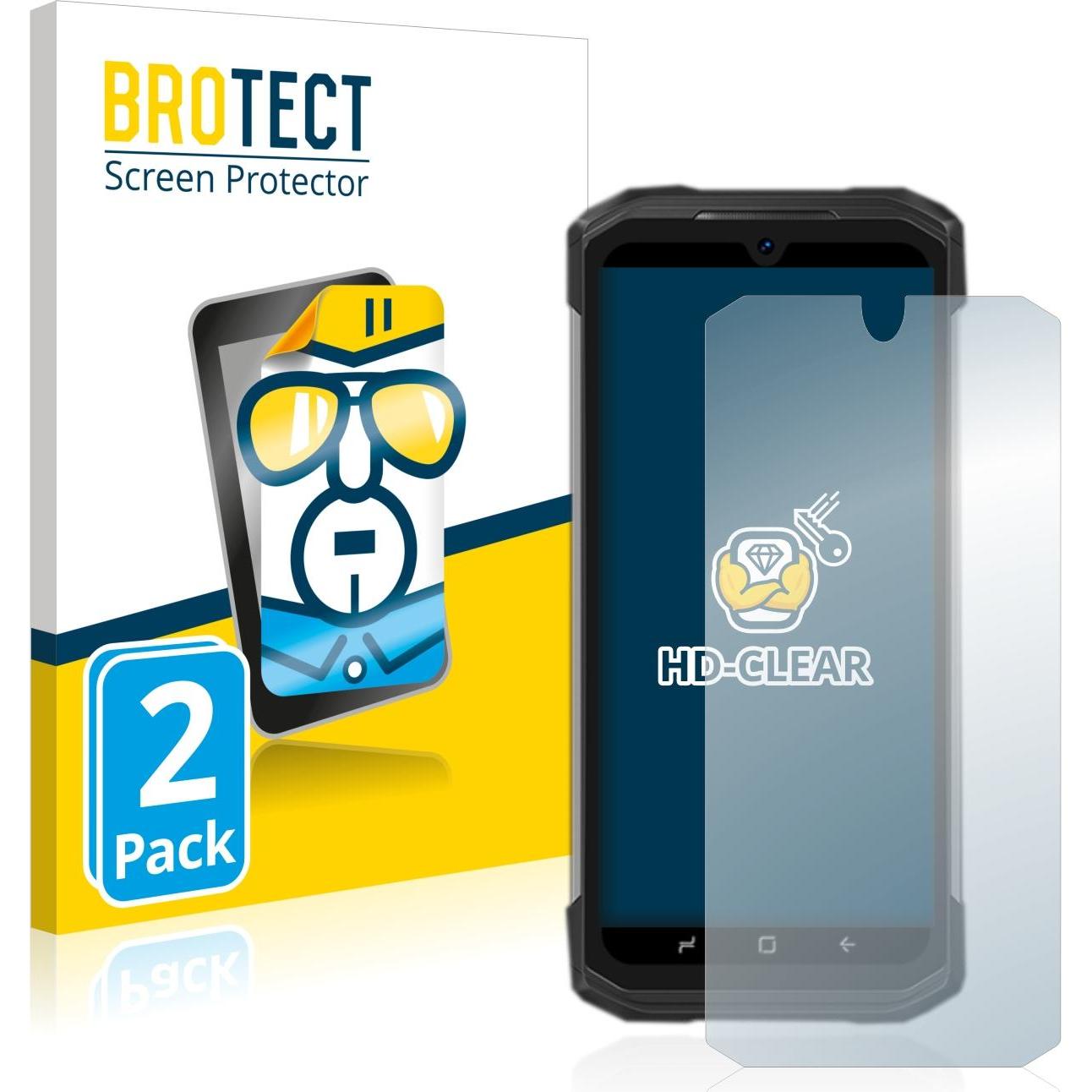 BROTECT Pellicola Trasparente (2 pz., Doogee S98 Pro), Pellicola protettiva smartphone, Trasparente