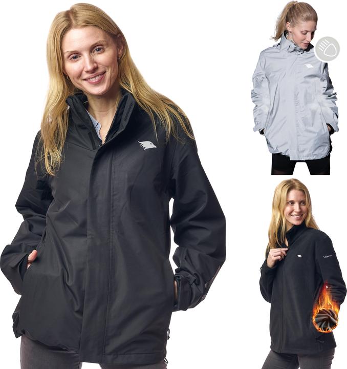 Valkental 3in1 Smart Jacket - Wasserdichte Jacke mit Fleece Zipp-In - Damen (M)