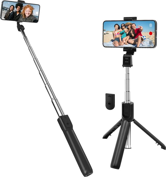 Actual product image LinQ Selfie-Stick mit ausziehbarem Stativ und Bluetooth-Fernbedienung