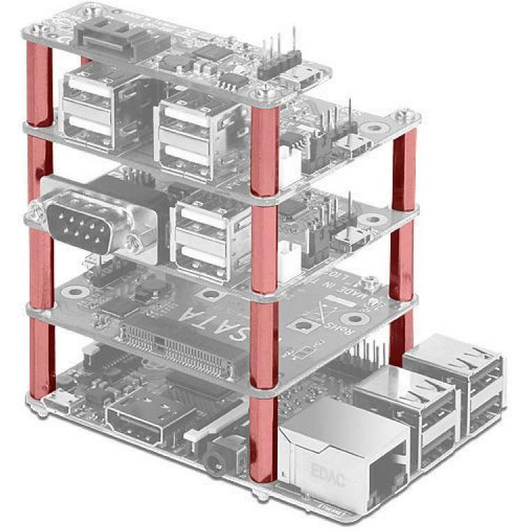 Thumbnail - Delock Montageset für Raspberry, 30mm, Entwicklungsboard Zubehör, Silber