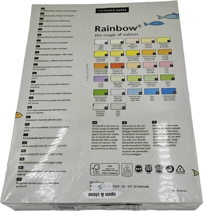 Productafbeelding Rainbow Multifunctioneel papier Kleur DIN A3 80g/m² grijs 500 vel/verpakking. (80 g/m², 500 x, A3)