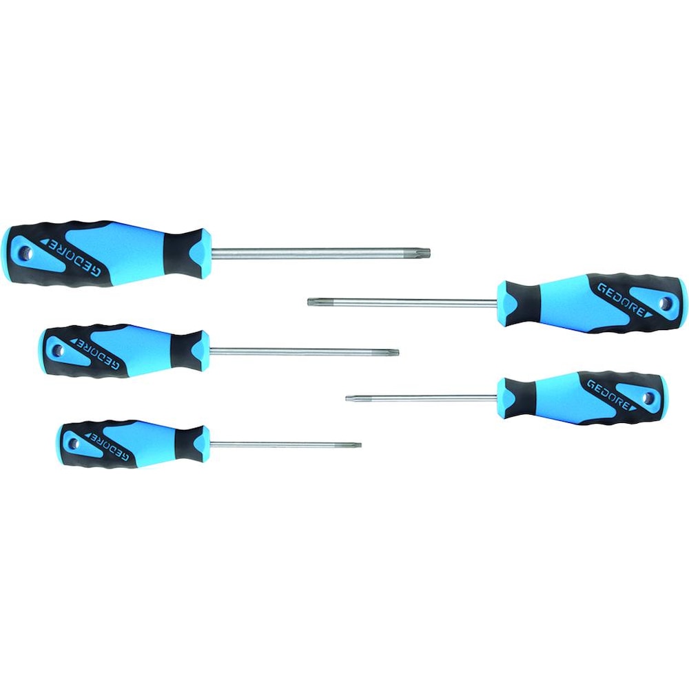 Gedore, Schraubenzieher, 2163 TX-05 3K-Schraubendreher-Satz 5-teilig TX T10-T30 (Torx (TX))