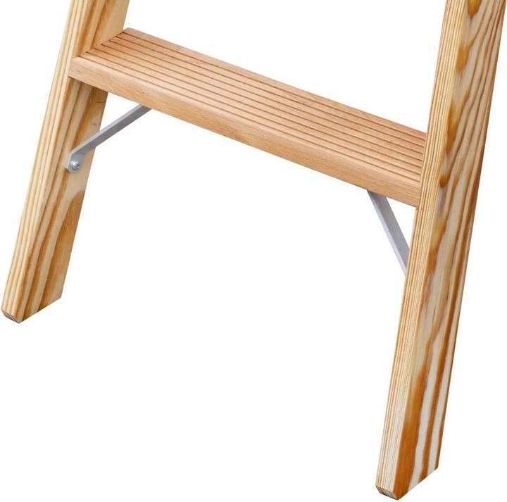 Produktbild Geis&Knob Bockleiter aus Buche - mit tiefen Stufen (Stehleiter, 181 cm)