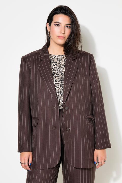 Actual product image Studio Untold Shimmer Pinstripe Button Front Blazer (54, 56)