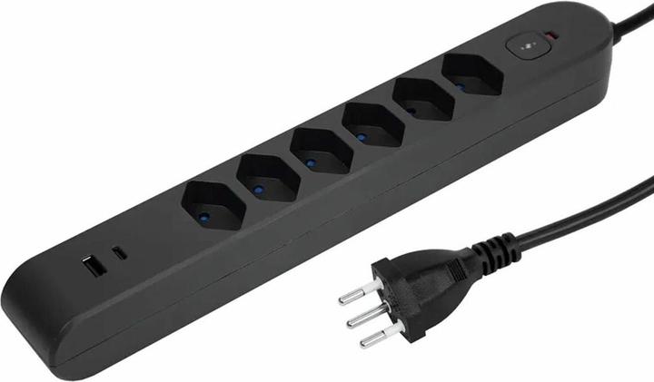 Actual product image Steffen IQ Pro (6x, Type 13, USB-A, USB-C, 3 m)