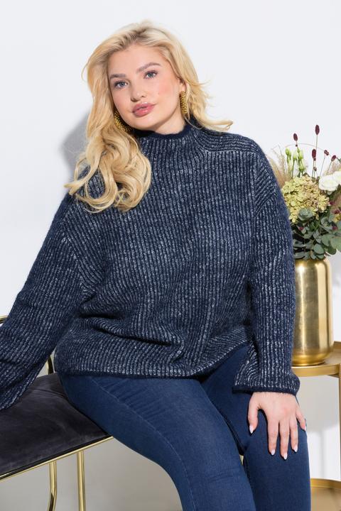 Actual product image Ulla Popken Striped Wool Blend Turtleneck Sweater (42, 44)