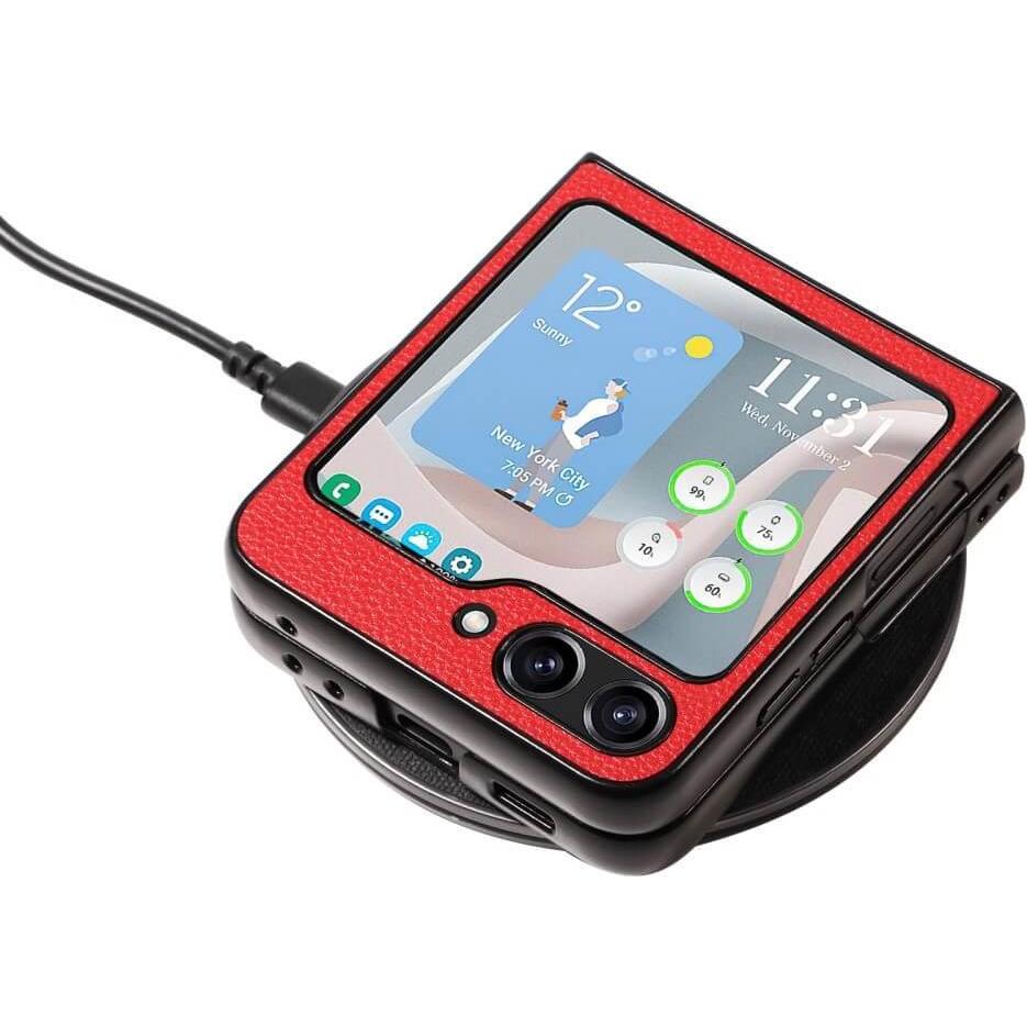 Thumbnail - Cover-Discount Galaxy Z Flip5 - Hybrid Schutzhülle rot (Samsung Galaxy Z Flip5), Smartphone Hülle, Rot
