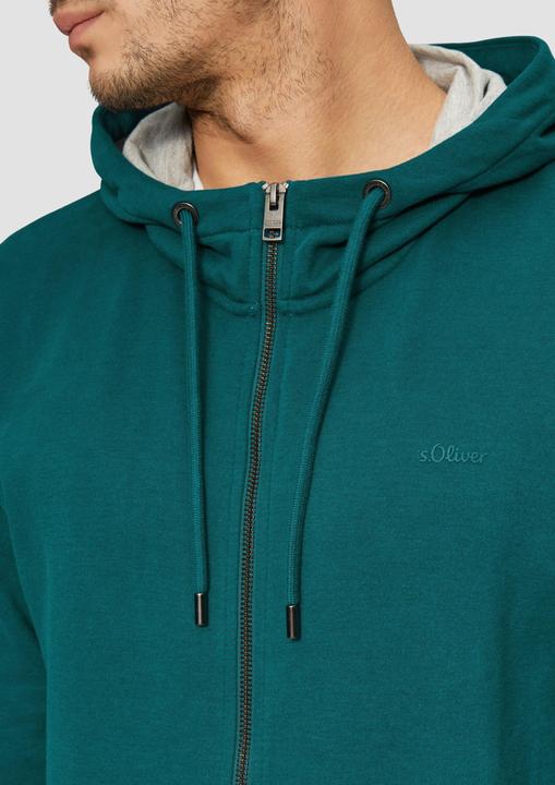 Produktbild S.Oliver Sweatshirt Jacke Sweatshirt-Jacke mit Kapuze und Logo (S)
