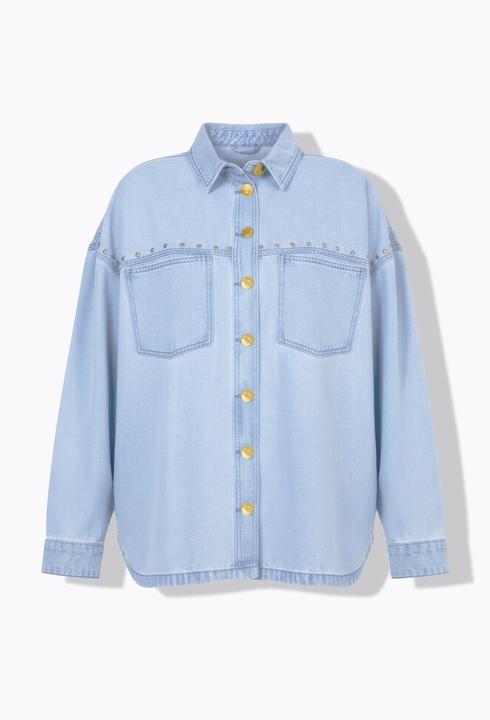 Immagine prodotto Studio Untold Camicia di jeans dal taglio oversize con stile vintage e rivetti decorativi (60)
