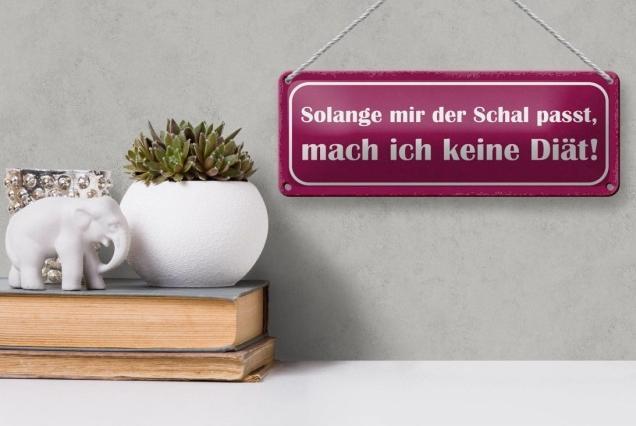 Image du produit Femer Plaque en tôle 27x10cm Tant que mon écharpe me va, je ne fais pas de régime