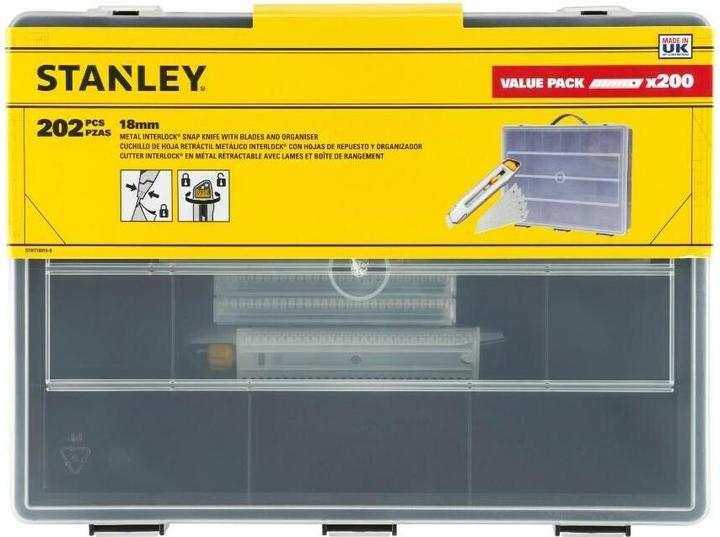 Actual product image Stanley Cutter Interlock 18mm + 200 blades + organiser (Cutters)