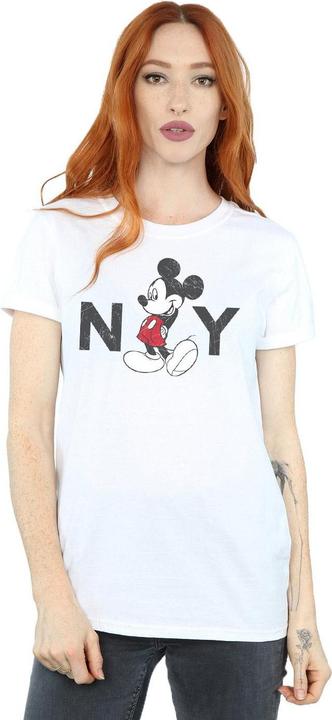 Actual product image Disney Womens/Ladies Mickey Mouse NY Cotton Boyfriend T-Shirt (M)