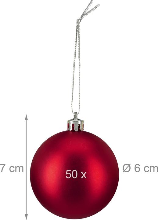 Actual product image Relaxdays - Weihnachtskugeln 50er Set, Rot/ Gold (50 -part)