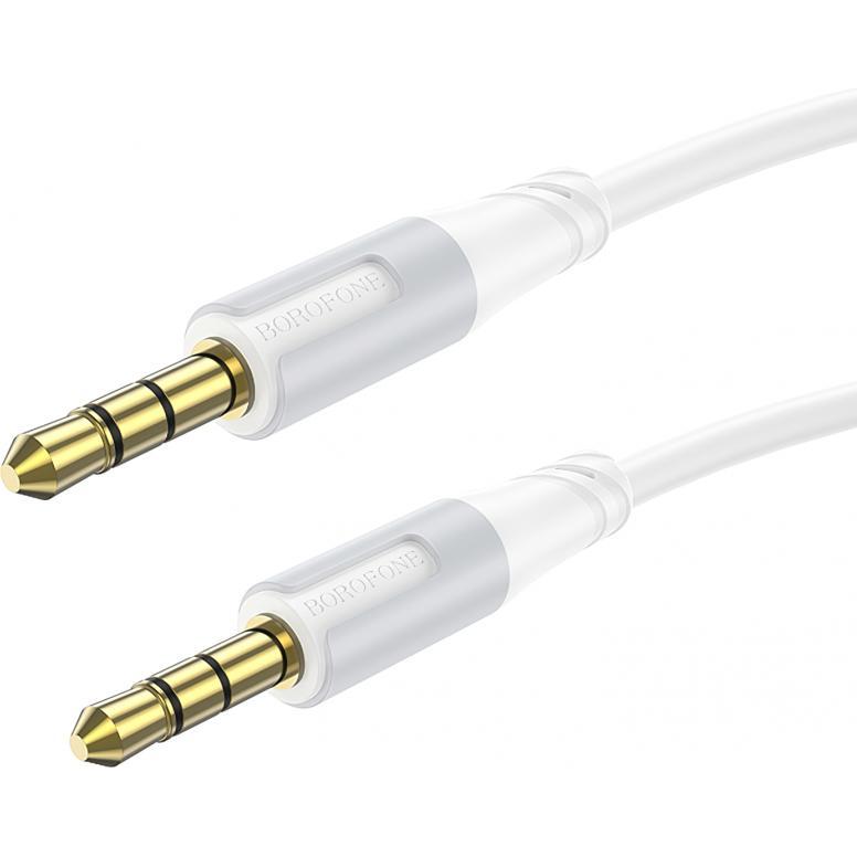 Borofone AUX-Kabel BL19 Creator - Klinke 3,5 mm auf Klinke 3,5 mm - 1 Meter weiss (1 m, Connettore da 3,5 mm (AUX)), Cavo audio